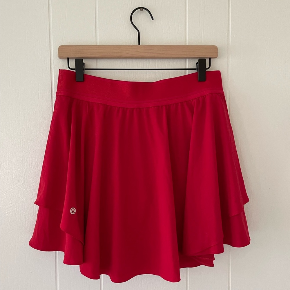 Lululemon Women’s Rival High Rise Tennis Skirt, Carnation Red